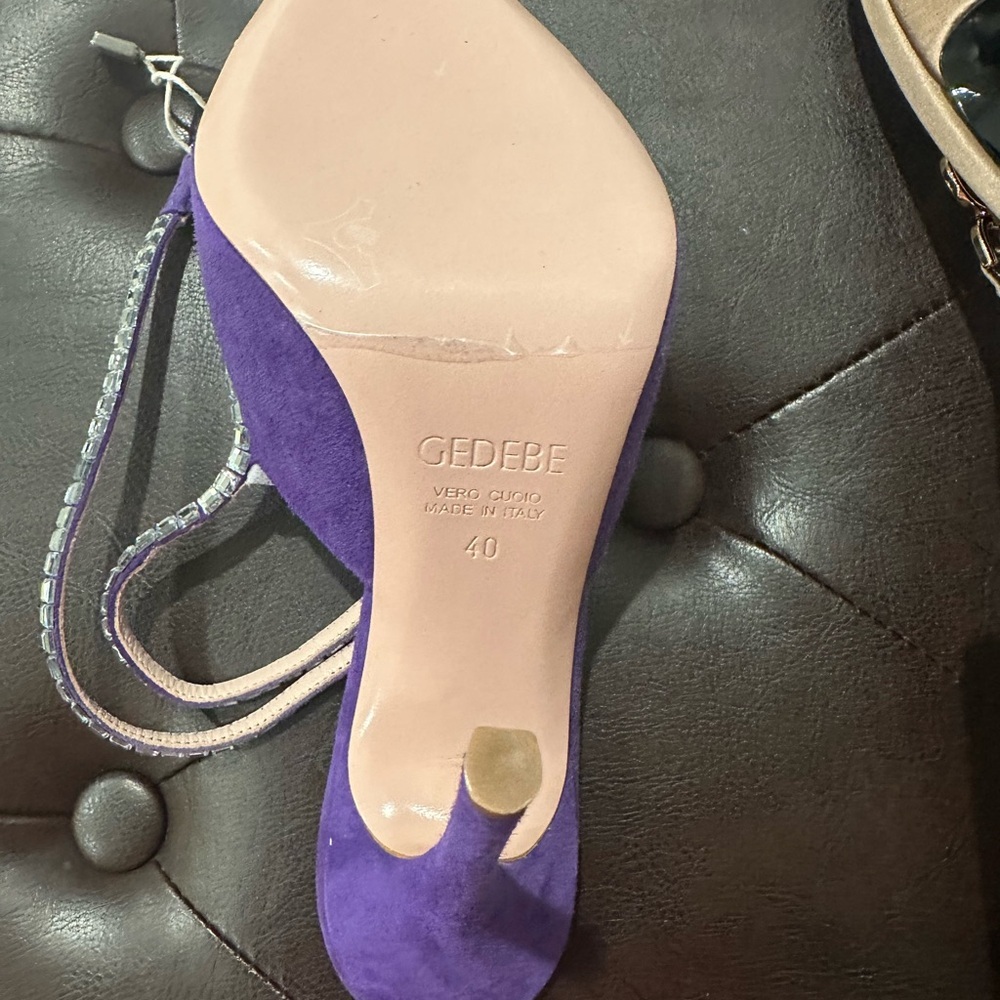 Purple Crystal-Strap Stiletto Heels - Picture 4 of 4